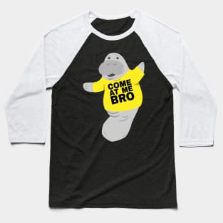 Manatee in Novelty Tee Come At Me Bro Baseball T-Shirt